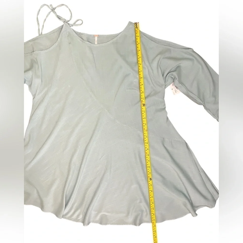Free People Mint Rayon Clear Skies Cold Shoulder Tunic
